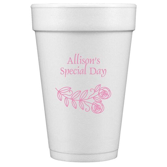 Rosie Posie Styrofoam Cups